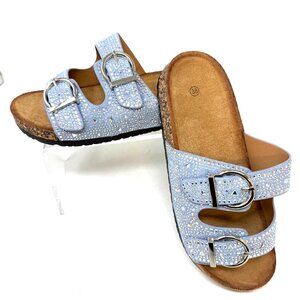 🆕😍Denim Blue Super Comfy Crystal Embellished Casual Flats